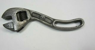 Vintage " Circle T " 6 Inch Curved S Handle Adjustable Wrench