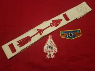 Vintage Order Of The Arrow Patches And Sash Signed By Tony Steinhardt 1990 75th