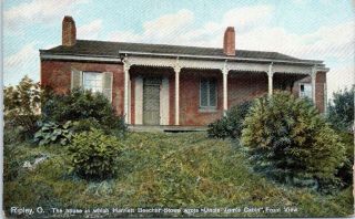 Ripley Ohio Harriet Beecher Stowe House 1910 Postcard Brown County