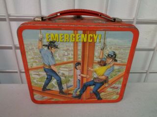 Vintage 1973 Aladdin Emergency Metal Lunchbox No Thermos