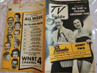 1952 No.  31 Tv Guide Palisades Amusement Park Jersey Sam Levinson Ticket Tdbr