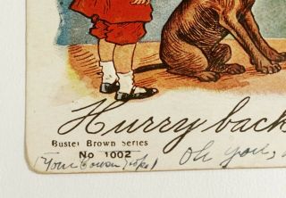 Vintage Antique 1910 Buster Brown & Tige Series Postcard Artist R.  F.  Outcault 2