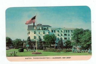 Nj Allenhurst Jersey Vintage Post Card Hotel Throckmorton