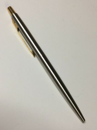Vintage 1985 Parker Jotter Brushed Stainless Steel Ball Pen Black Medium Tl