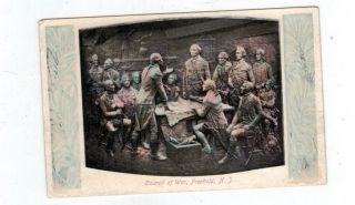 Nj Freehold Jersey Antique Post Card " Council Of War "