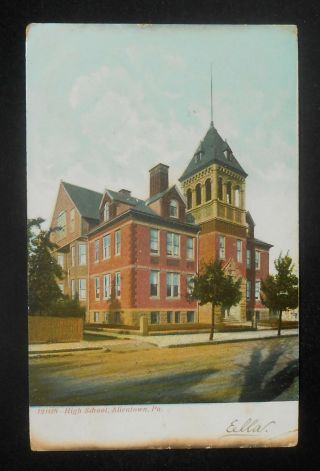 1907 Rare Postmark Siegfried Northampton County High School Allentown Pa Lehigh