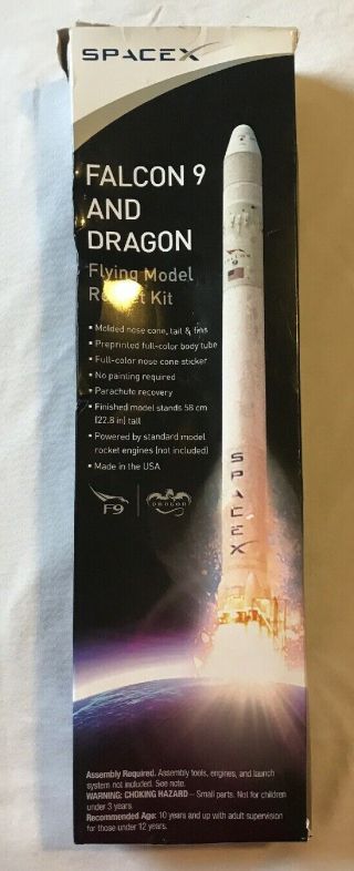 Spacex Falcon 9 And Dragon Flying Model Rocket Kit Space X Niob