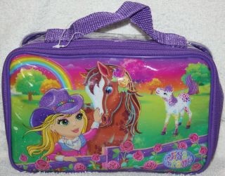 Lisa Frank Rainbow Chaser Lollipop American Cowgirl School Pencil Bag Carry Case