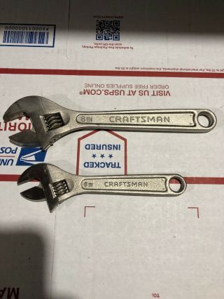Craftsman Usa Adjustable Wrench Pair 8 " 944603 6 " 44602 Not China