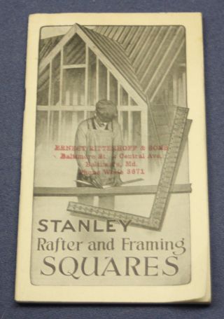 Stanley Rafter And Framing Squares Vintage Brochure Booklet Stanley Tools 1941