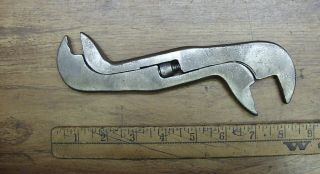 Old Tools,  Antique Unbranded Double Ended Adjustable Wrench,  7 - 15/16 ",  Xlint