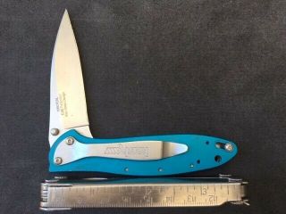 1660 Kershaw Leek Knife Silver Plain Blade Handle Blem Assisted Opener