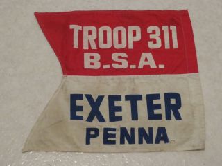 Vintage Boy Scouts Bsa Troop 311 Flag Exeter Penna Pa Cool