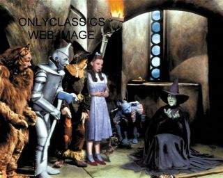 1939 The Wizard Of Oz 8x10 Color Movie Photo Judy Garland Scarey Witch & Monkee