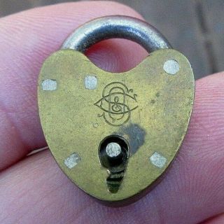 Vintage Very Small Brass Slaymaker Padlock Lock No Key