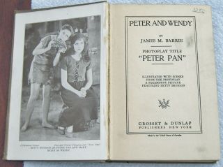 Peter Pan Barrie Illustrated w/ Photos 1924 Silent Film Betty Bronson Mary Brian 3