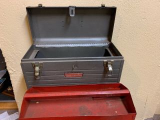 Craftsman Metal Tool Box With Red Socket Tray No (6500),  Size 18x9.  5x8”
