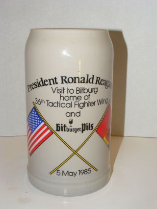 Ronald Reagan Mug Visit To Bitburg Stein May 5 1985 Limited Edition 10,  000 Made