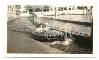 Ladies In Motor Boat Ride Canal By Swan Boat At Asbury Park Nj 1938 Photo