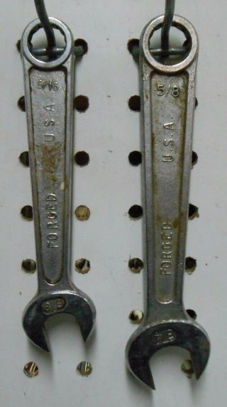 Combination Wrenches - Two Tools Forged Usa,  5/8 X 9/16,  3/4 X 5/8