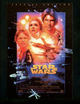Movie / Cinema Chrome Postcard Advertising Star Wars A Hope Special Edition