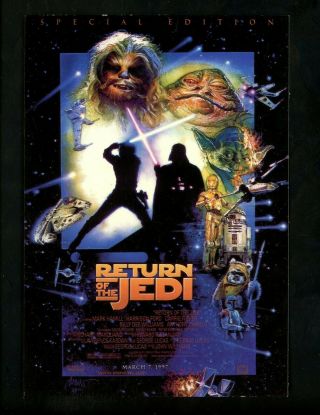 Movie / Cinema Chrome Postcard Advertising Star Wars Return Of The Jedi Se