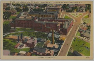 1941 Aerial View Of Bausch & Lomb Optical Co Rochester York Ny Postcard View