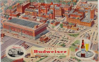 1950s Aerial View Home Of Budweiser Anheuser - Busch St Louis Missouri Mo Postcard