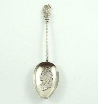 King Edward Vii & Queen Alexandra Coronation Sterling Silver Spoon C.  1902