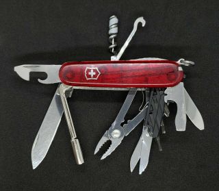 Victorinox Swiss Army Red Transparent Pocket Knife With Screw Driver