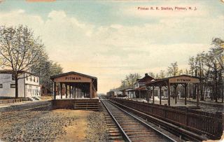 Pitman Jersey Railroad Station Street View Antique Postcard K88514