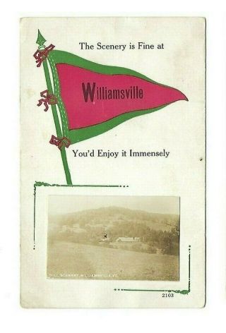 1919 Rppc Williamsville Vt Hill Scenery Also On A Colored Pc.  Unusual