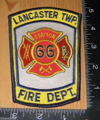 Lancaster Twp.  Station 66 Fire Department Cloth Patch Only