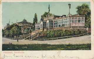 Stockholm – Alhambra – Sweden – Udb – Mailed 1908
