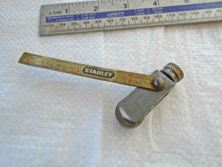 Vintage Stanley Uk Alloy & Brass Plane Iron Honing Guide Sharpening Vgc Old Tool