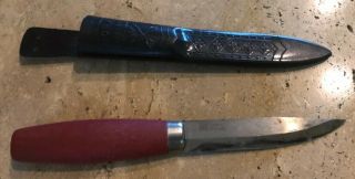 Ruko Knife Made Sweden W Mora Sheath 4 - 1/4” Blade 8 - 1/2” Overall Length Puukko