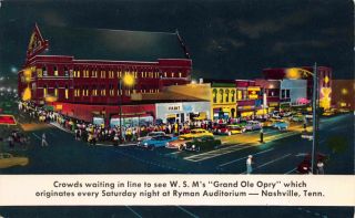 Postcard W.  S.  M.  Grand Ole Opry Ryman Auditorium In Nashville,  Tennessee 122086
