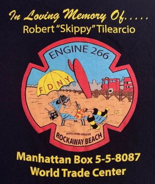 FDNY NYC Fire Department York City T - shirt Sz L Queens Rockaway Beach 5