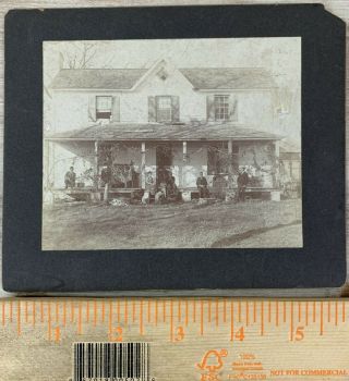 Cabinet Card Haunted? Creepy Old Farmhouse Family Early Vintage Photo Photograph