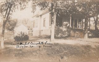 Postcard Rppc Baxter Springs Kansas Aunt Rachel Campbells Home Pre 1915 Unposted