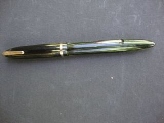 Vintage W.  A.  Sheaffer Pen Co.  Fountain Pen Gold & Green Striped 3 Nib