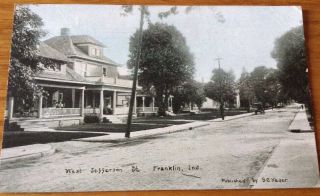 1915 Franklin,  Indiana Postcard West Jefferson Street
