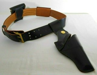 Jay - Pee Leather Gun Belt,  W/holster,  Handcuff Pouch,  Ammo Holder,  Size 38