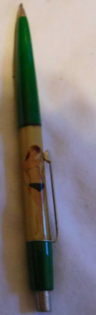 vintage Naked lady Stripper Floaty Pen Nude woman green color 3