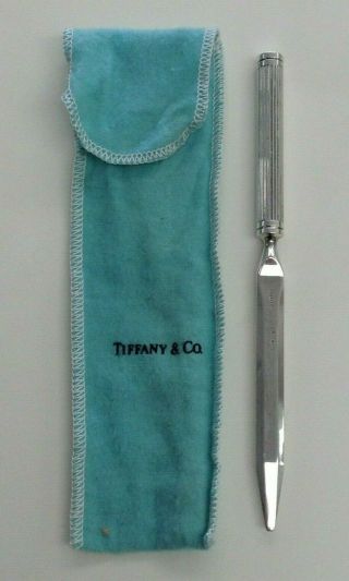 Vintagee Tiffany & Co Silver Plated Envelope Opener W/pouch