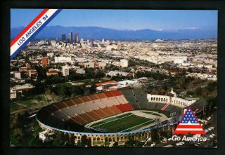 Olympics Postcard Los Angeles Olympic Games 1984 Ca Coliseum Stadium Football