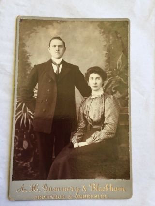 Cabinet Card Of A Man And Woman By Gummery & Blackham,  Droitwich & Ombersley