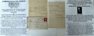 Civil War Antietam 3rd Jersey Infantry Policeman York City Letter Signed