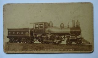 Rhode Island Locomotive,  J.  W.  Miller Train,  N.  Y.  P.  & B,  Cabinet Photo