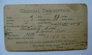 RHODE ISLAND LOCOMOTIVE,  J.  W.  MILLER TRAIN,  N.  Y.  P.  & B,  CABINET PHOTO 2